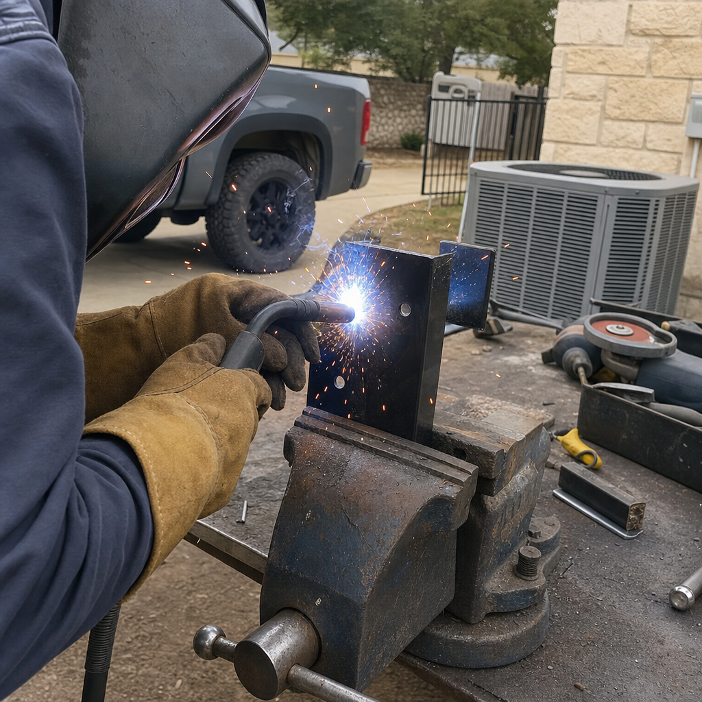 Welder performing gate parts and welding in Lackland Air Force Base, TX